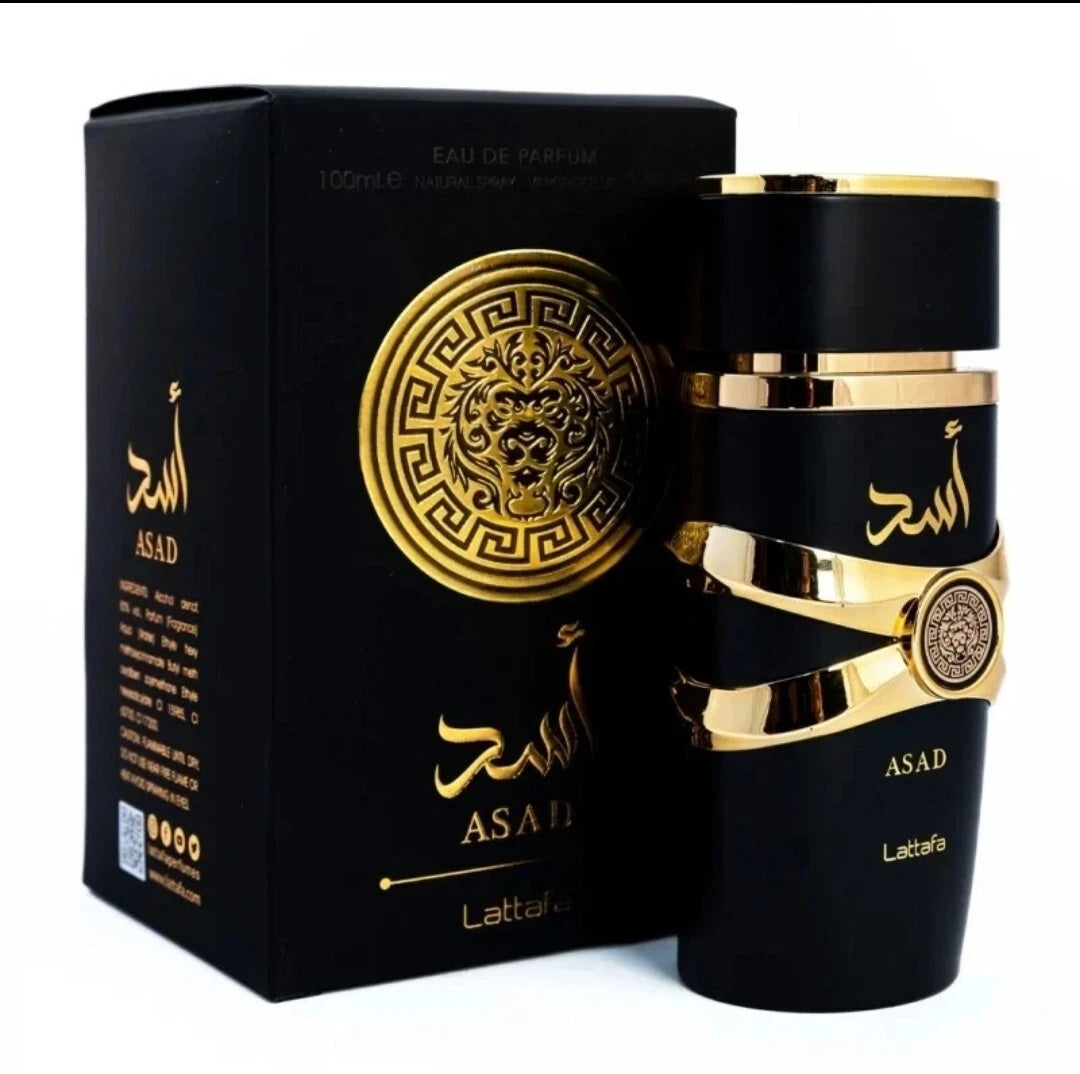 Lattafa Asad Eau de Parfum Spray for Men 3.4 oz / 100ml – Long Lasting Amber Spicy Fragrance