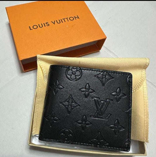 Louis Vuitton Black Monogram Embossed Leather Bifold Wallet for Men